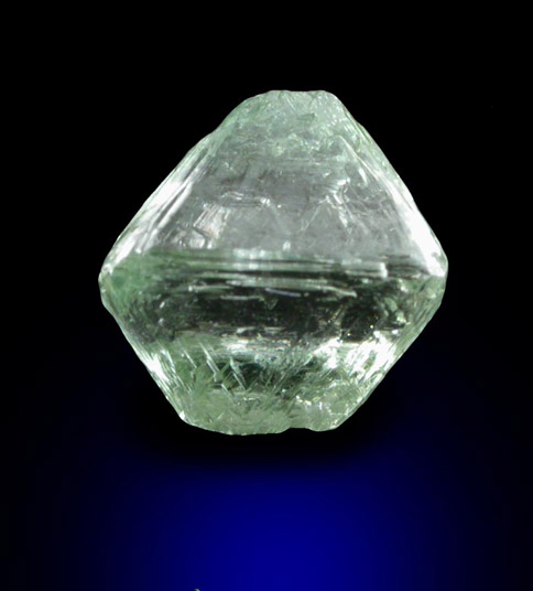 Diamond (1.69 carat green octahedral crystal) from Ippy, northeast of Banghi (Bangui), Central African Republic