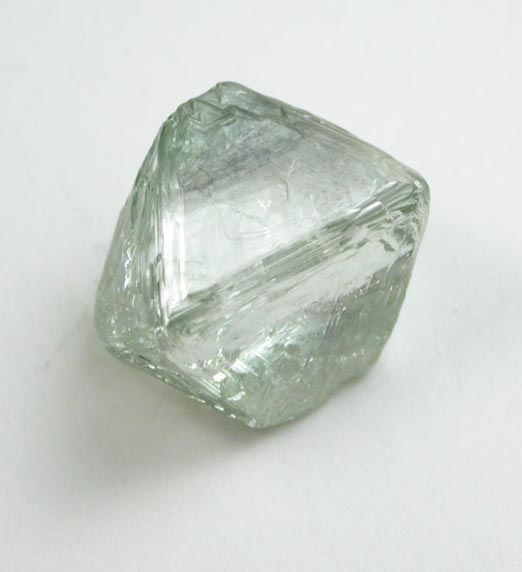 Diamond (1.69 carat green octahedral crystal) from Ippy, northeast of Banghi (Bangui), Central African Republic