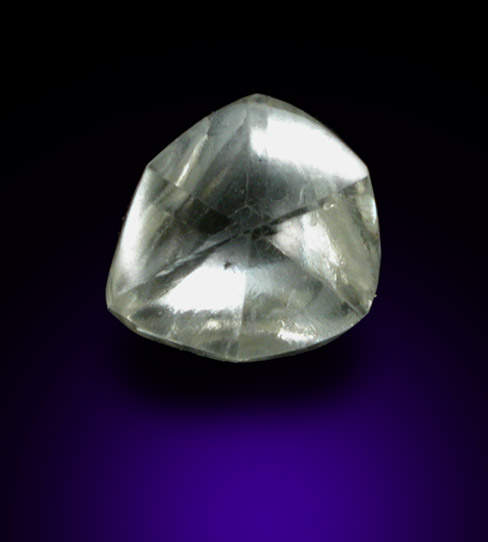 Diamond (0.99 carat pale-yellow triangular crystal) from Damtshaa Mine, near Orapa, Botswana