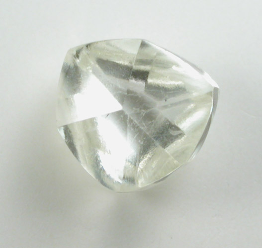 Diamond (0.99 carat pale-yellow triangular crystal) from Damtshaa Mine, near Orapa, Botswana