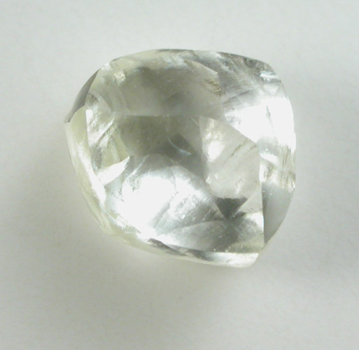 Diamond (1.03 carat pale-yellow complex crystal) from Damtshaa Mine, near Orapa, Botswana