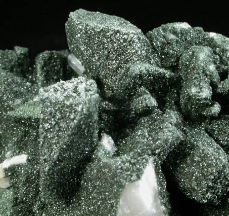 Albite var. Pericline-habit with Chlorite coating from Warren Bros. Quarry, Acushnet, Bristol County, Massachusetts