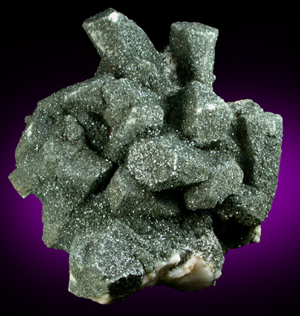 Albite var. Pericline-habit with Chlorite coating from Warren Bros. Quarry, Acushnet, Bristol County, Massachusetts