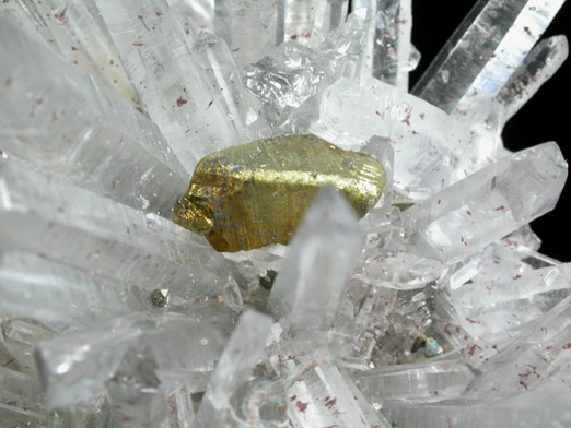 Quartz with Chalcopyrite and Hematite from Huaron District, Cerro de Pasco Province, Pasco Department, Peru