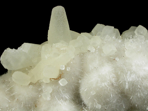 Natrolite with Calcite from Springfield Butte Quarry, Lane County, Oregon