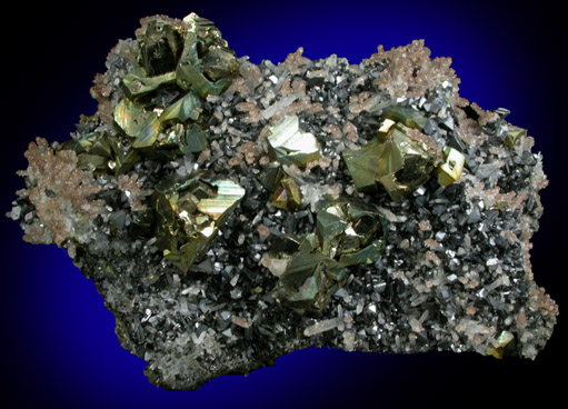 Chalcopyrite, Sphalerite, Pyrite, Quartz, Calcite from Ocna de Fier, Banat Region, Romania