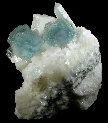 Fluorite and Quartz on Dolomite from Shangbao Mine, Leiyang, Hunan, China