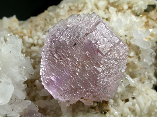 Fluorite on Quartz with Pyrite from Shangbao Mine, Leiyang, Hunan, China