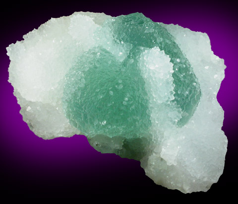 Fluorite on Quartz from Taolin Mine, Linxiang, Hunan, China