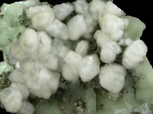 Datolite on Prehnite from Millington Quarry, Bernards Township, Somerset County, New Jersey