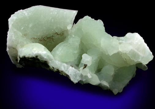 Prehnite on Pyrite on Prehnite from Millington Quarry, Bernards Township, Somerset County, New Jersey