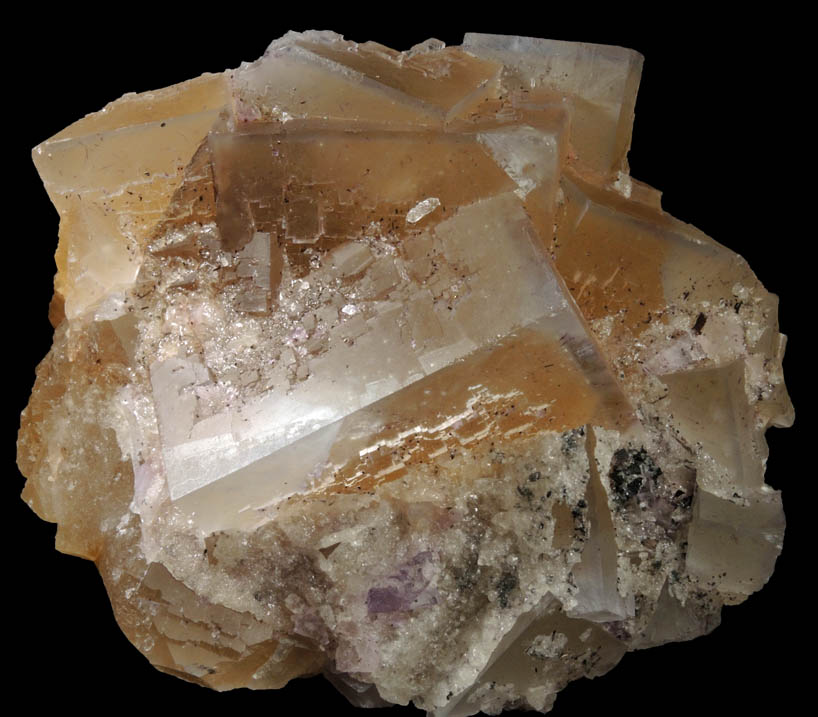 Fluorite with Calcite from Cave-in-Rock District, Hardin County, Illinois