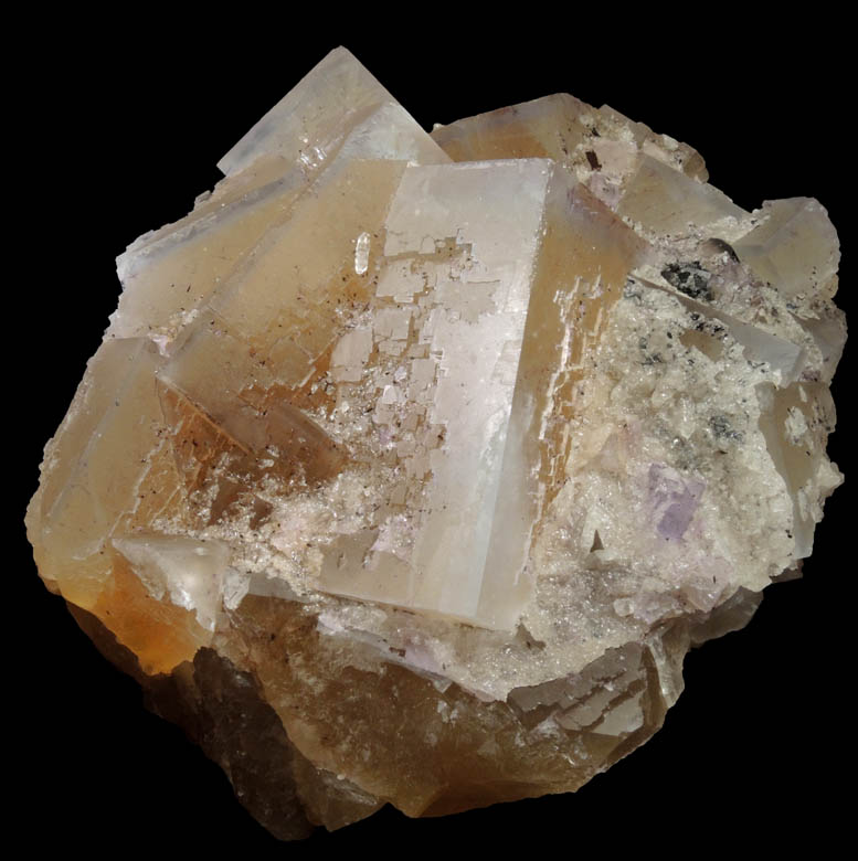 Fluorite with Calcite from Cave-in-Rock District, Hardin County, Illinois