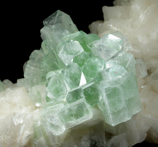 Apophyllite on Stilbite-Ca from Momin Akhada, near Rahuri, 50 km north of Ahmednagar, Maharashtra, India (Type Locality for Collected ca. 2001)