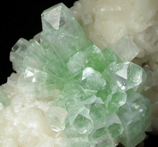 Apophyllite on Stilbite-Ca from Momin Akhada, near Rahuri, 50 km north of Ahmednagar, Maharashtra, India (Type Locality for Collected ca. 2001)