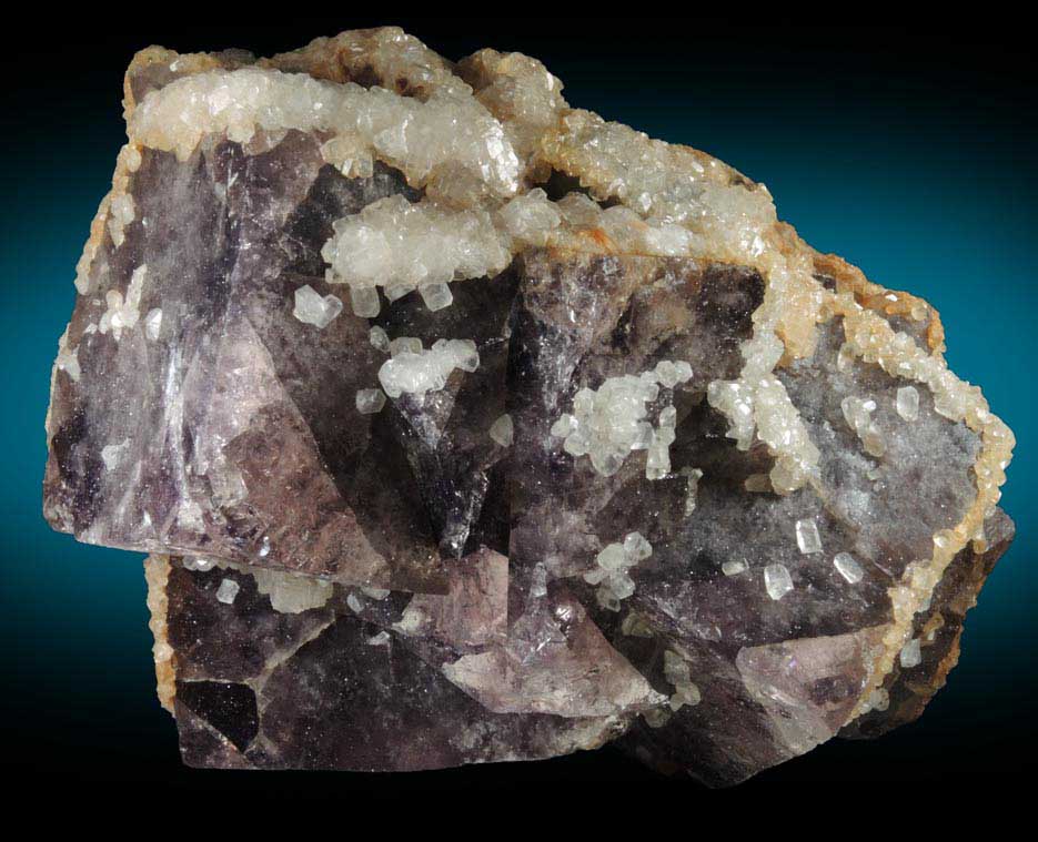 Fluorite with Calcite from Frazer's Hush Mine, Rookhope, Weardale, County Durham, England