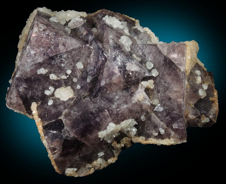 Fluorite with Calcite from Frazer's Hush Mine, Rookhope, Weardale, County Durham, England