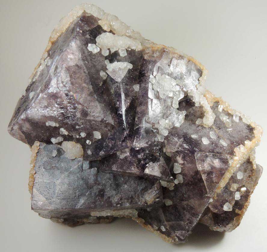 Fluorite with Calcite from Frazer's Hush Mine, Rookhope, Weardale, County Durham, England