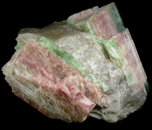 Elbaite Tourmaline in Quartz from Dunton Quarry, Plumbago Mountain, Hall's Ridge, Newry, Oxford County, Maine