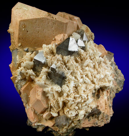 Microcline, Albite, Smoky Quartz from Moat Mountain, Hales Location, Carroll County, New Hampshire