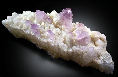 Quartz var. Amethyst on Milky Quartz from Diamond Hill, Ashaway, south of Hopkinton, Washington County, Rhode Island