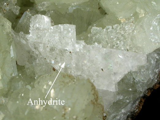 Datolite with Anhydrite and Stilpnomelane from Millington Quarry, Bernards Township, Somerset County, New Jersey