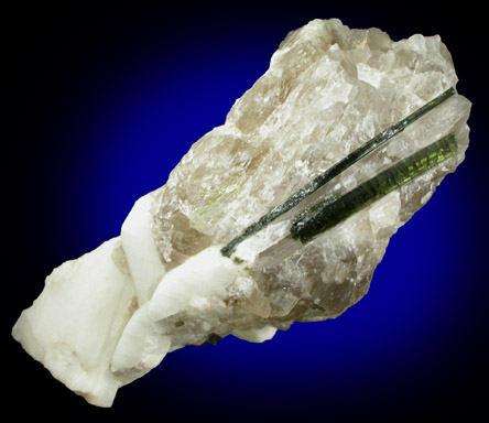 Elbaite Tourmaline in Quartz with Albite from Strickland Quarry, Collins Hill, Portland, Middlesex County, Connecticut