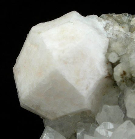 Analcime on Calcite from Prospect Park Quarry, Prospect Park, Passaic County, New Jersey