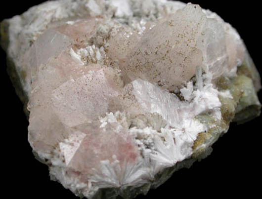 Heulandite-Ca, Prehnite, Laumontite from Prospect Park Quarry, Prospect Park, Passaic County, New Jersey