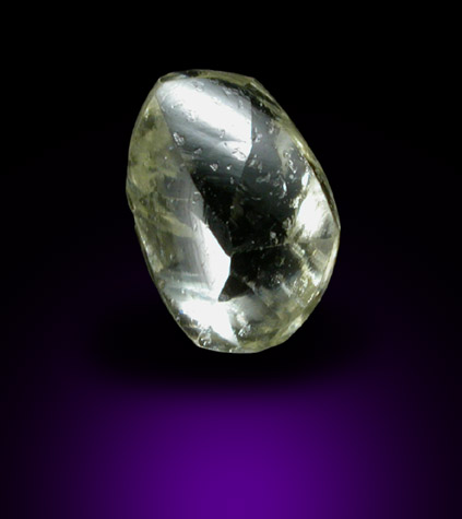 Diamond (0.98 carat pale-yellow complex crystal) from Venetia Mine, Limpopo Province, South Africa