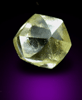 Diamond (0.69 carat yellow tetrahexahedral crystal) from Williamson Mine, Mwadui, Tanzania