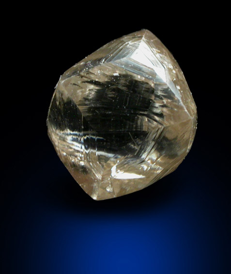 Diamond (1.75 carat sherry-gray octahedral crystal) from Jwaneng Mine, Naledi River Valley, Botswana