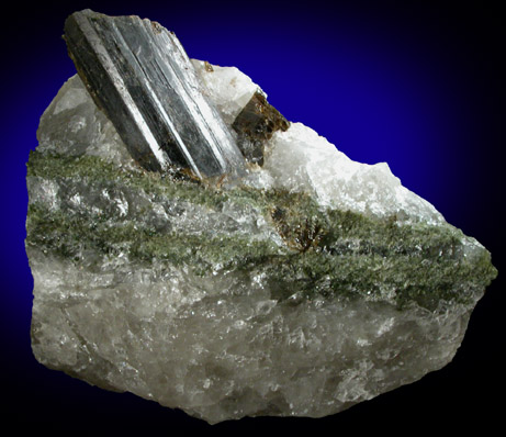 Vesuvianite in Quartz from Goodall Farm Quarry, Sanford, York County, Maine