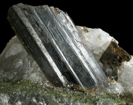 Vesuvianite in Quartz from Goodall Farm Quarry, Sanford, York County, Maine