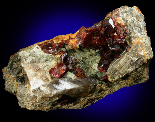 Grossular Garnet on Vesuvianite with Diopside from Goodall Farm Quarry, Sanford, York County, Maine