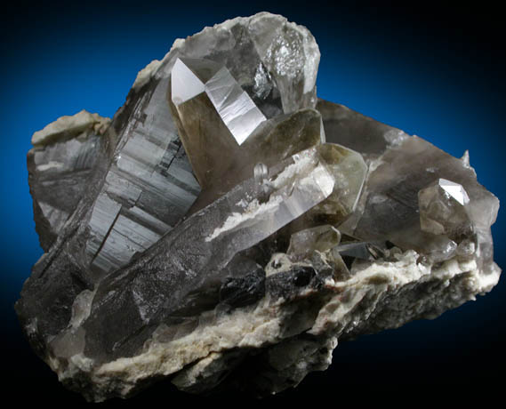 Quartz var. Smoky Quartz with Albite from North Moat Mountain, Bartlett, Carroll County, New Hampshire