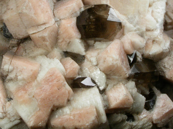 Microcline with Smoky Quartz with Albite from Middle Moat Mountain, Hale's Location, Carroll County, New Hampshire