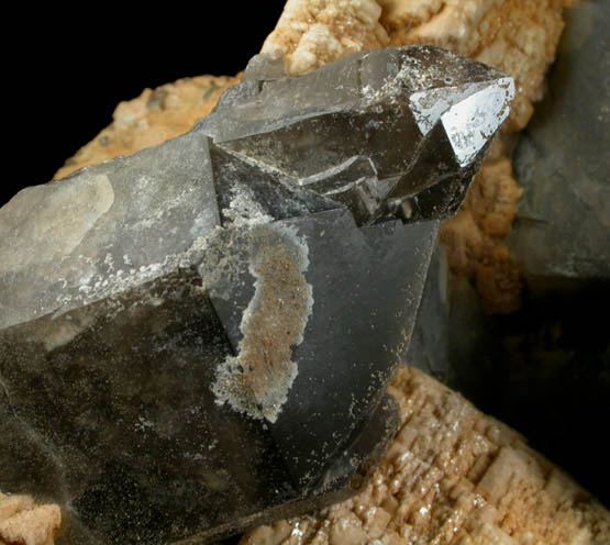 Quartz var. Smoky with Microcline and Hyalite Opal from Middle Moat Mountain, Hale's Location, Carroll County, New Hampshire