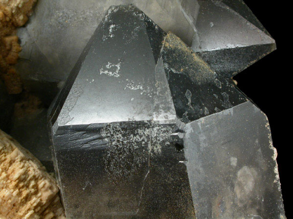 Quartz var. Smoky with Microcline and Hyalite Opal from Middle Moat Mountain, Hale's Location, Carroll County, New Hampshire