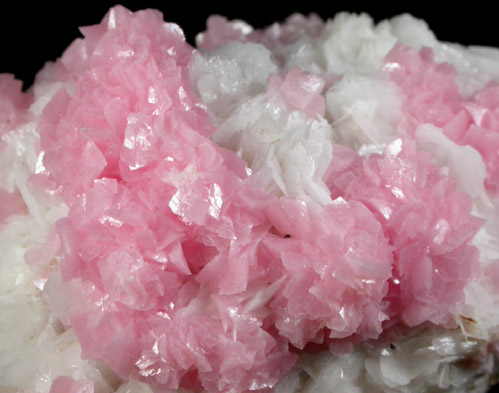 Rhodochrosite with Barite from Hotazel Mine, Kalahari Manganese Field, Northern Cape Province, South Africa