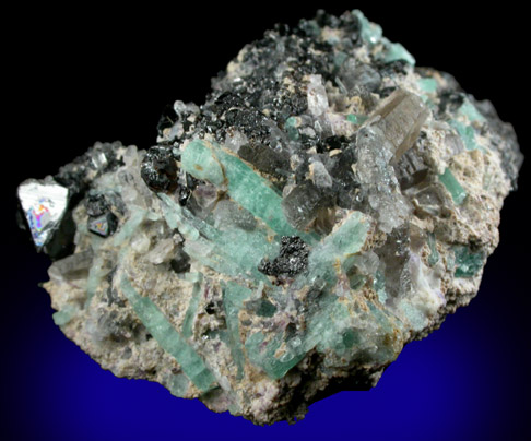 Beryl var. Emerald with Cassiterite from Ural Mountains, Russia