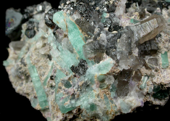 Beryl var. Emerald with Cassiterite from Ural Mountains, Russia