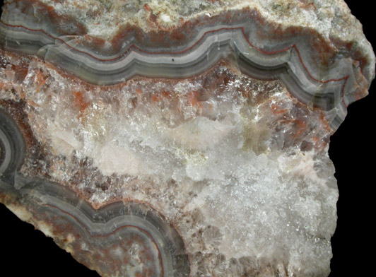 Quartz var. Banded Agate from Braen's Quarry, Hawthorne, Passaic County, New Jersey