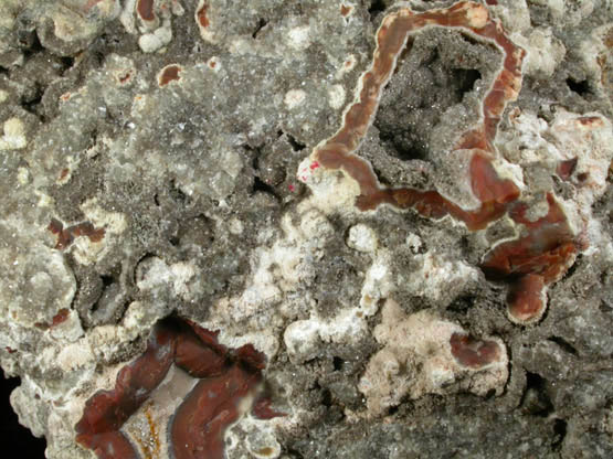 Quartz var. Agate with Calcite from Braen's Quarry, Hawthorne, Passaic County, New Jersey
