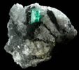 Beryl var. Emerald in Calcite with Pyrite from Muzo Mine, Vasquez-Yacopí District, Boyacá Department, Colombia