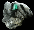 Beryl var. Emerald in Calcite with Pyrite from Muzo Mine, Vasquez-Yacop District, Boyac Department, Colombia