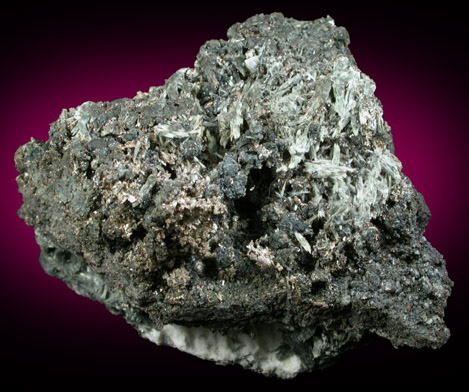 Silver with Amphibole from Langis Mine, Cobalt, Ontario, Canada