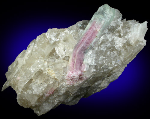 Elbaite var. Watermelon Tourmaline in Quartz from Berry-Havey Quarry, Poland, Androscoggin County, Maine