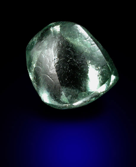 Diamond (1.32 carat fancy-intense green complex crystal) from Gran Sabana region, Bolivar Province, Venezuela