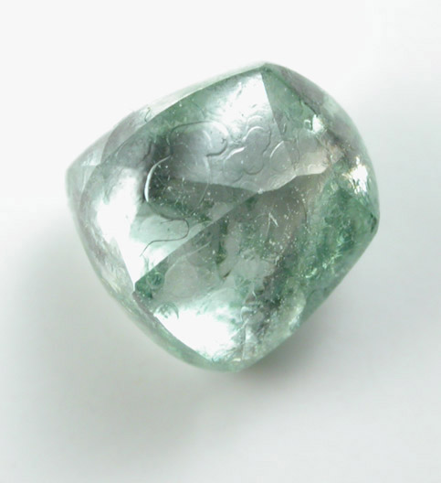 Diamond (1.32 carat fancy-intense green complex crystal) from Gran Sabana region, Bolivar Province, Venezuela